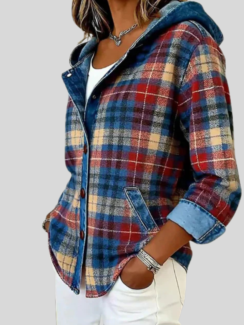 Cornelia | Camicia-Giacca a Quadri con Cappuccio