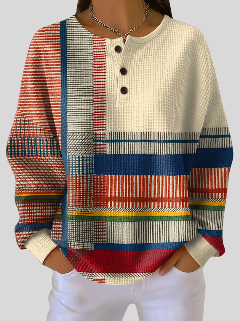 Manuela | Felpa Henley Multicolore