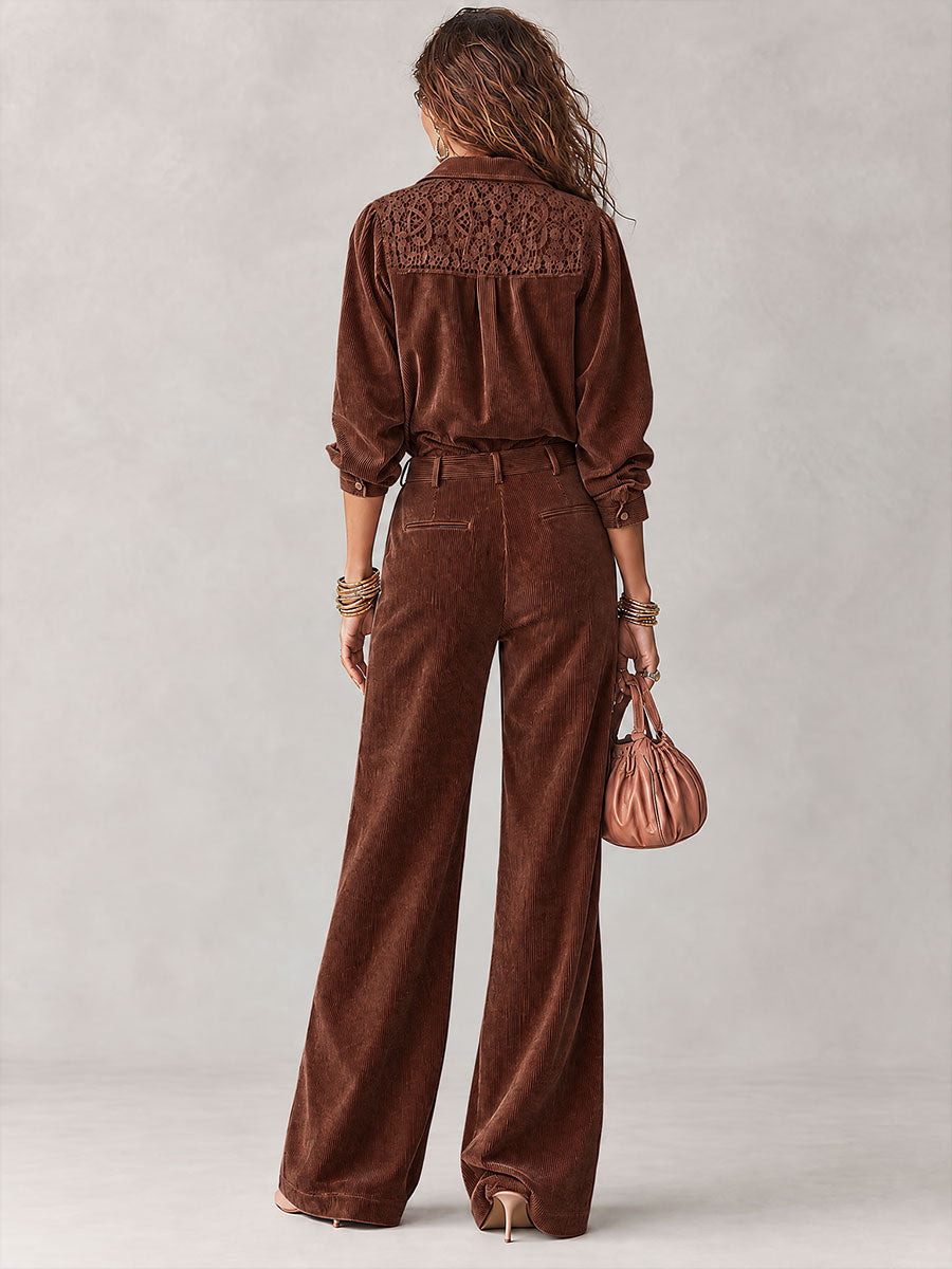 Ginetta | completo camicia e pantalone in velluto a coste