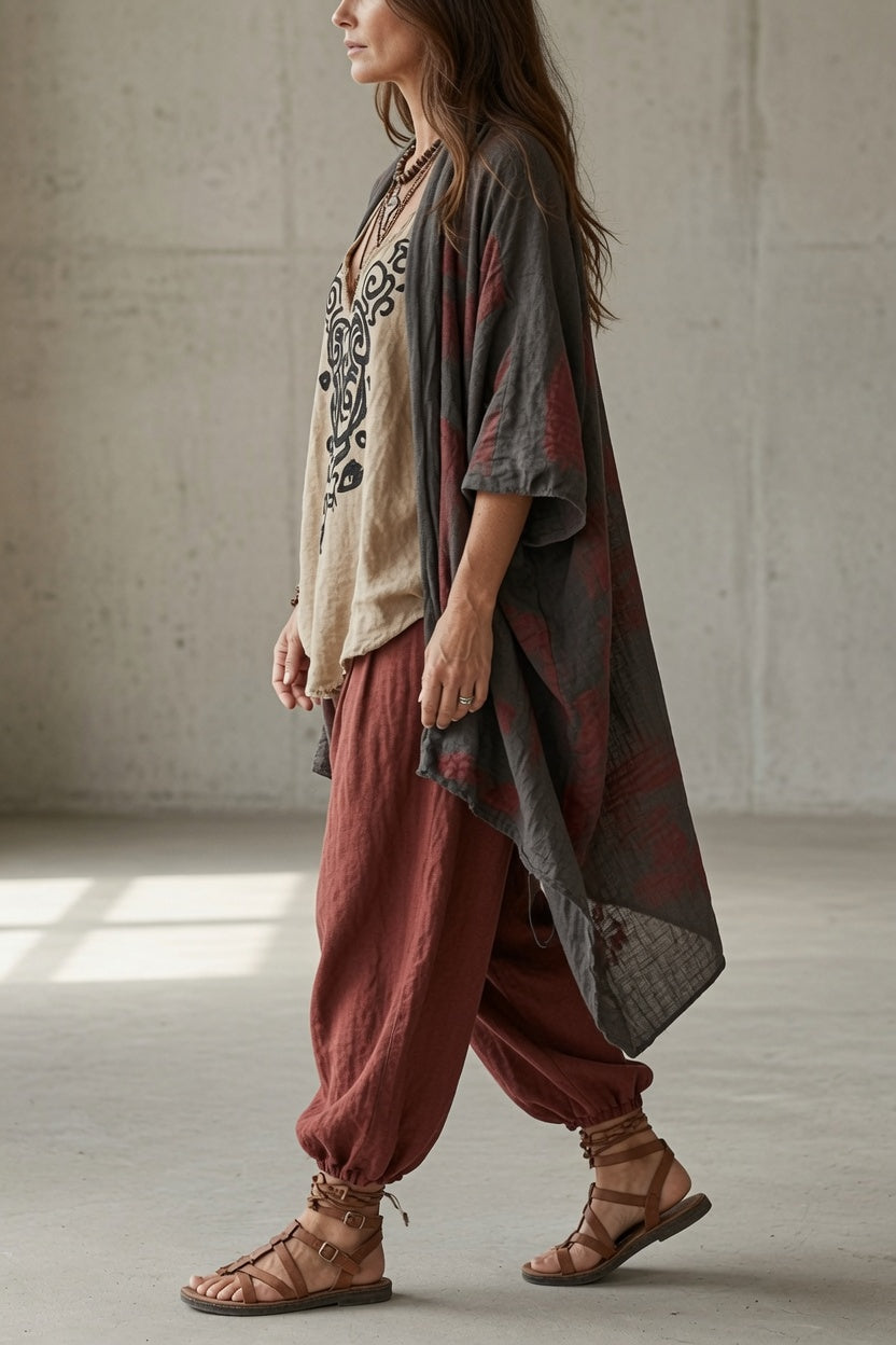 Tosca | Completo Tre Pezzi con Pantaloni Sarouel e Gilet