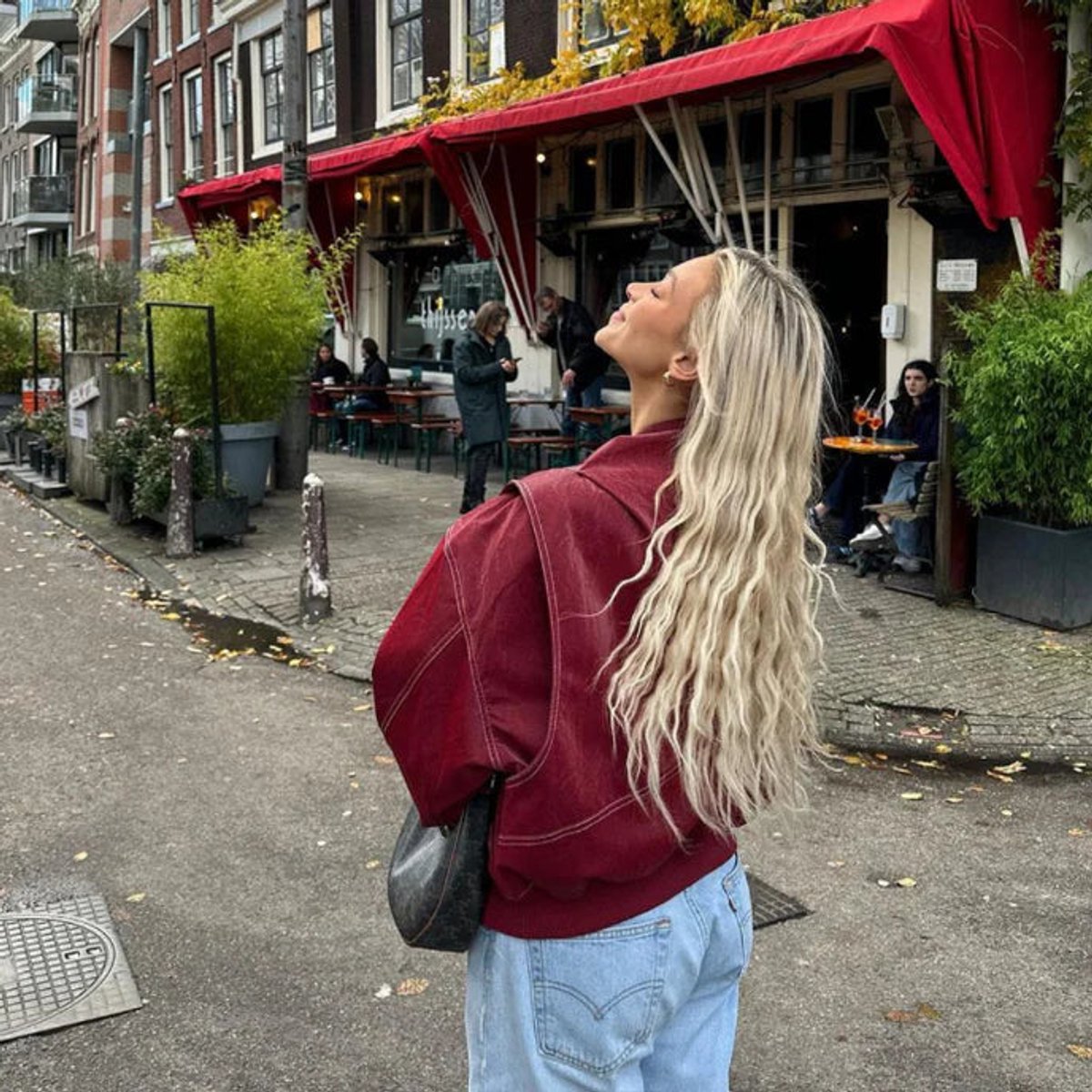 Renata, Bomber Oversize con Cuciture a Contrasto