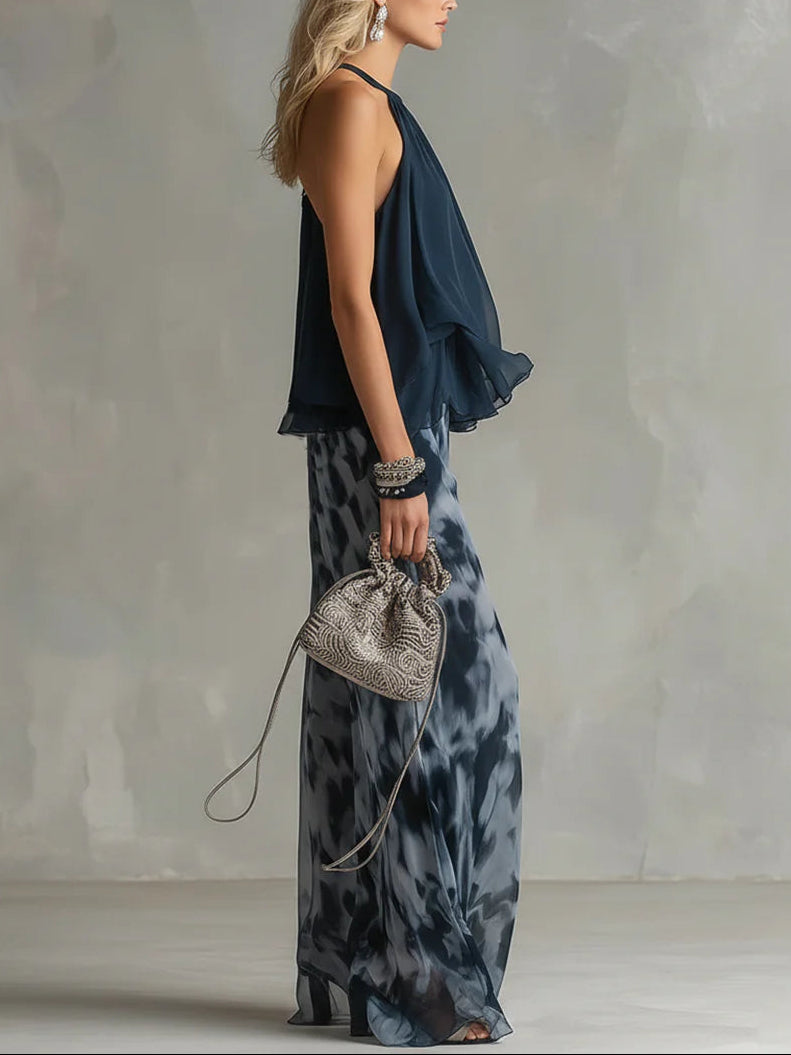 Leonilda | completo top halter e pantalone fantasia