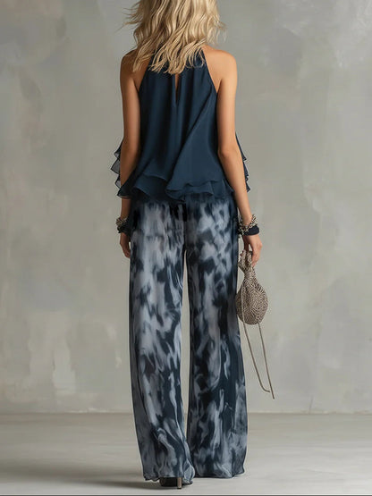 Leonilda | completo top halter e pantalone fantasia
