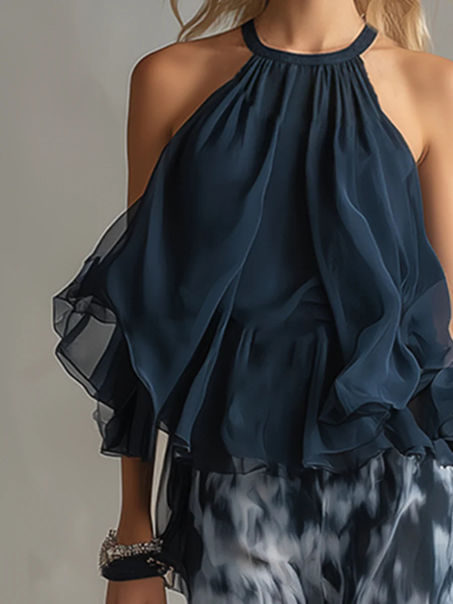 Leonilda | completo top halter e pantalone fantasia
