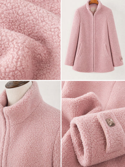 Rosalba | Giacca in pile con collo alto e zip