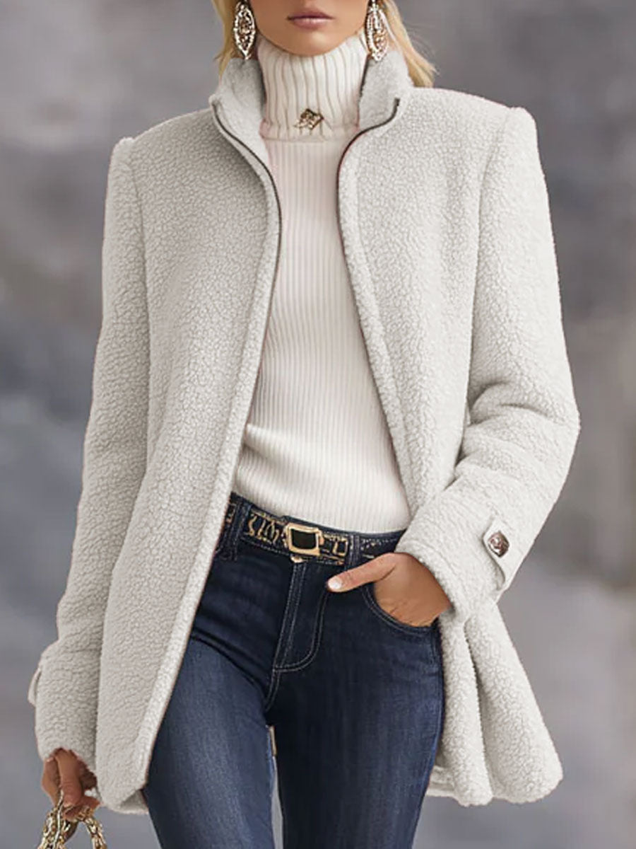 Rosalba | Giacca in pile con collo alto e zip