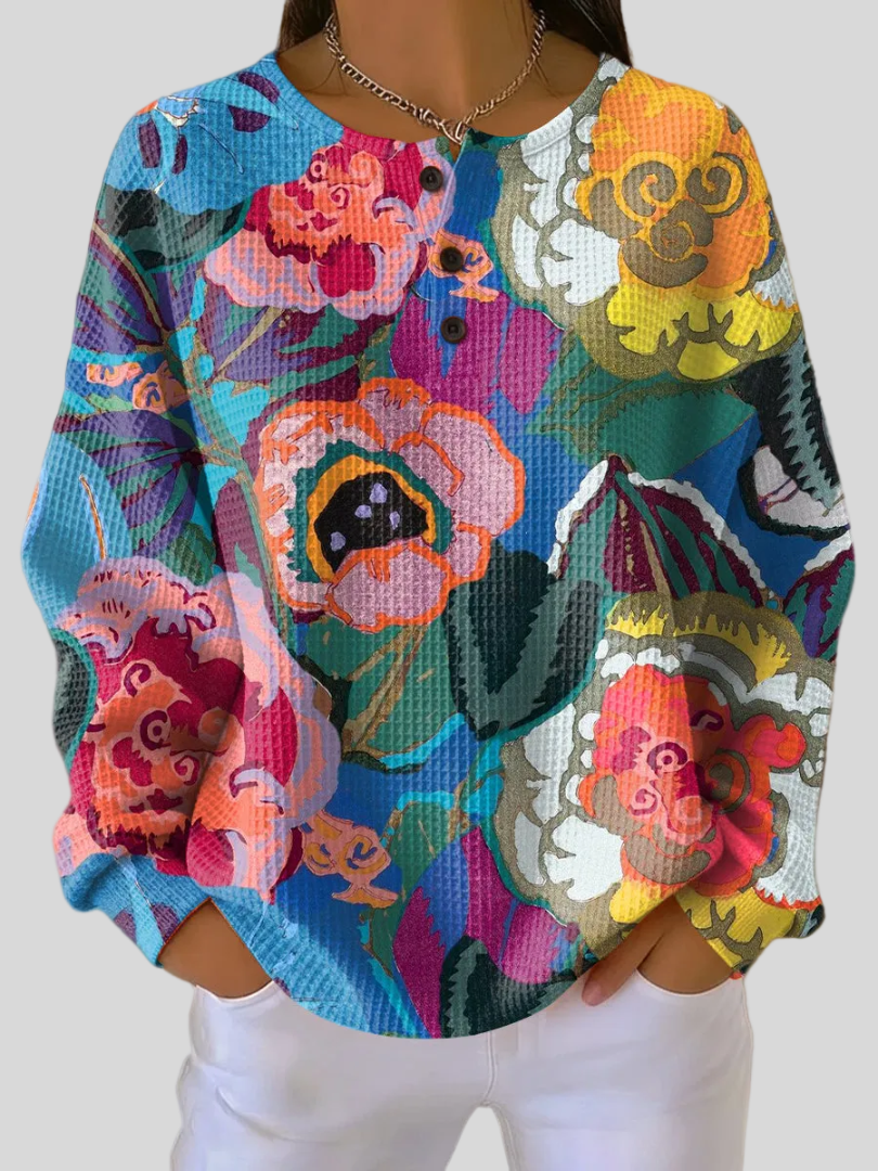 Arianna | Felpa a Fiori Multicolore