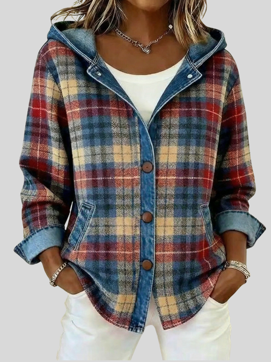 Cornelia | Camicia-Giacca a Quadri con Cappuccio