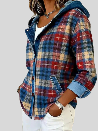 Cornelia | Camicia-Giacca a Quadri con Cappuccio