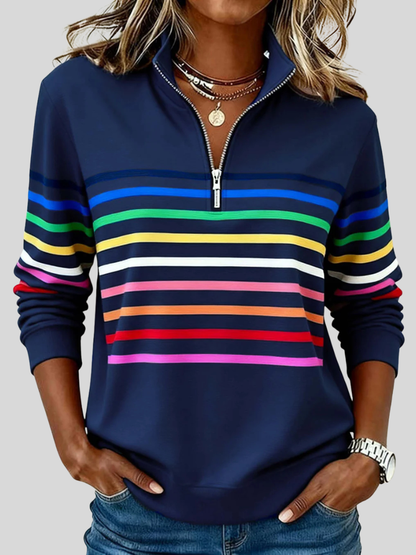 Ester | Felpa a Righe con Zip