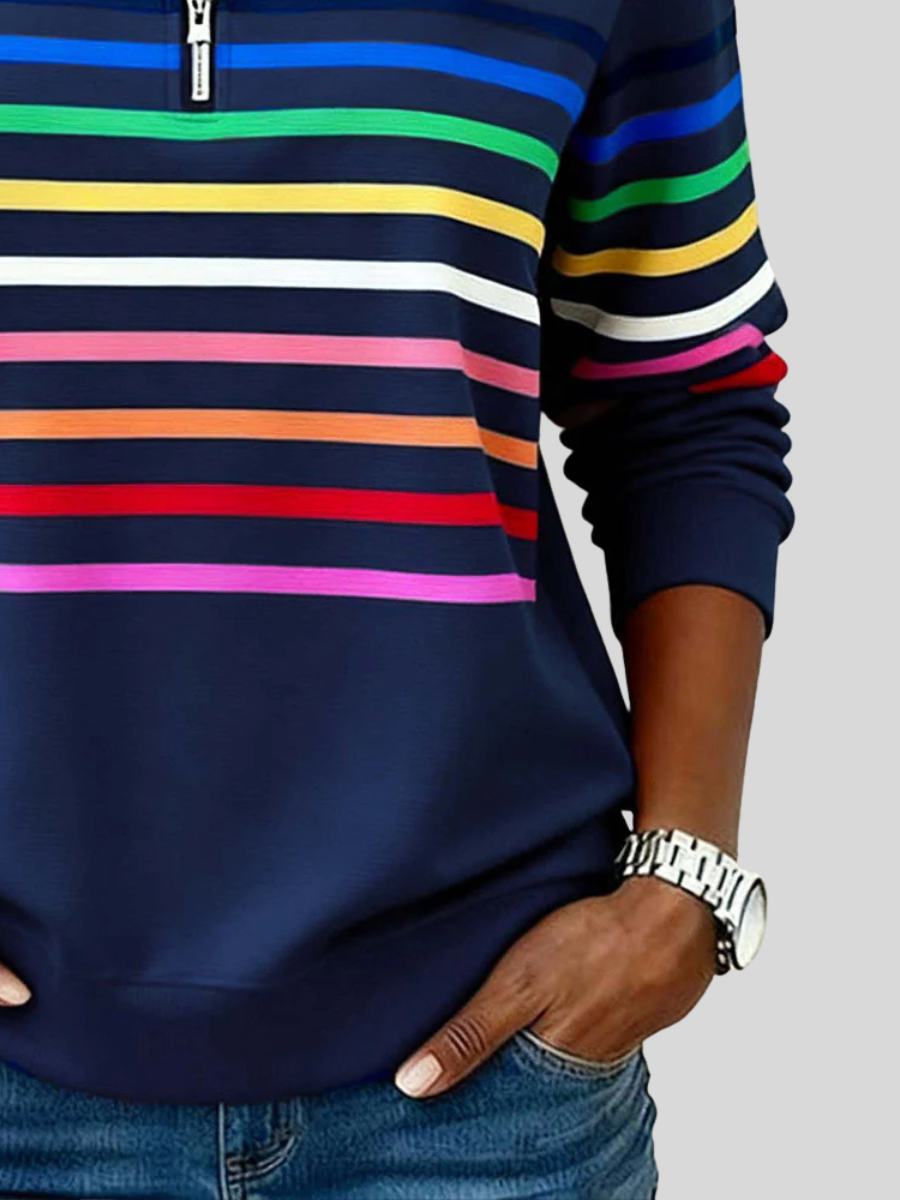 Ester | Felpa a Righe con Zip