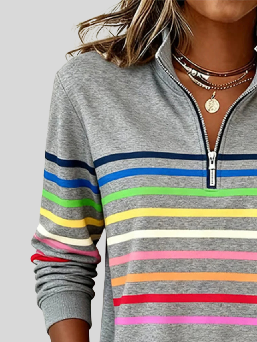 Ester | Felpa a Righe con Zip