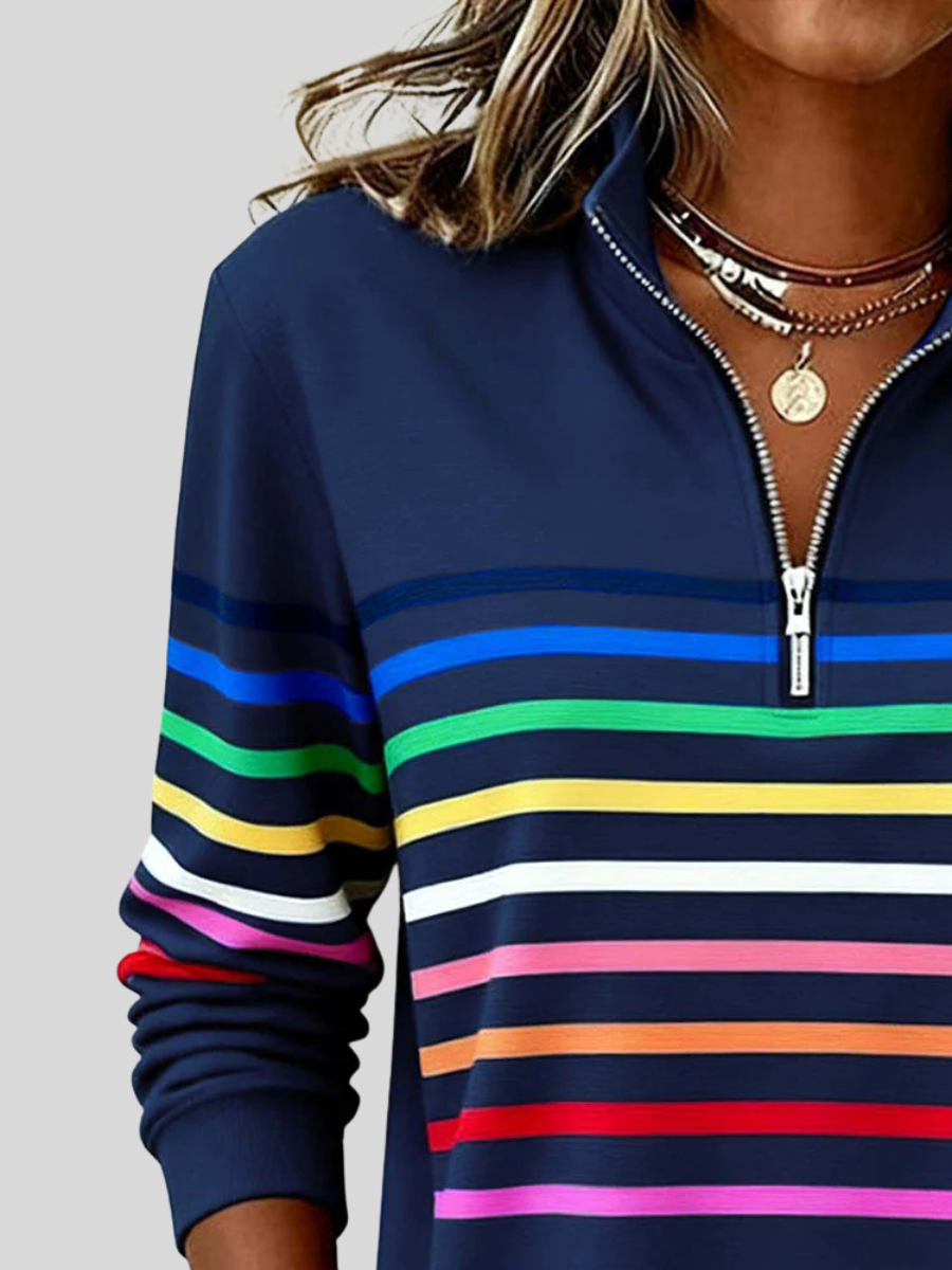 Ester | Felpa a Righe con Zip