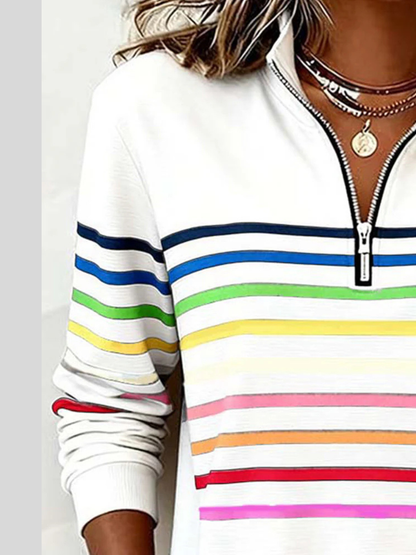 Ester | Felpa a Righe con Zip