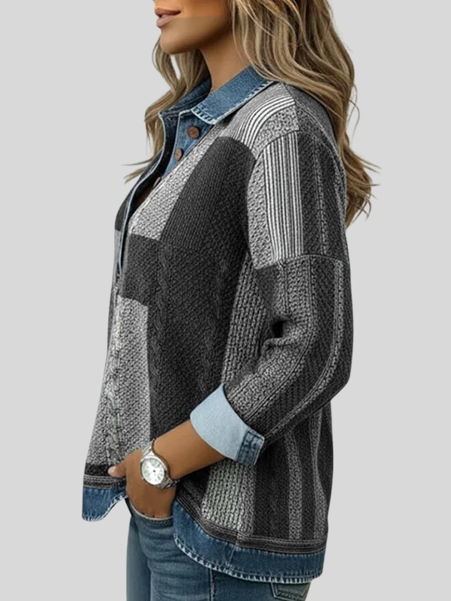 Lia | Felpa Color-Block Stampata