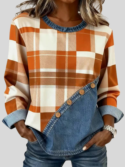 Serafina | Top-Pullover Patchwork, Multicolore