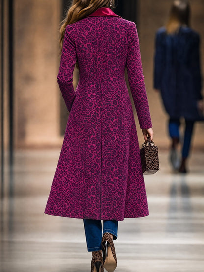 Ludovica | Cappotto lungo testurizzato color prugna