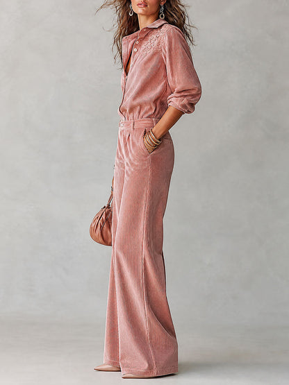 Ginetta | completo camicia e pantalone in velluto a coste