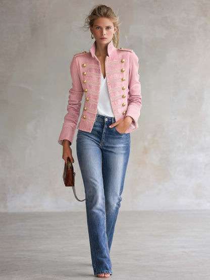 Mariella | Giacca in Denim con Bottoni Dorati