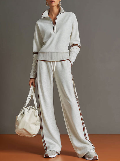 Marietta | Completo Coordinato con Mezza Zip e Righe Laterali a Contrasto