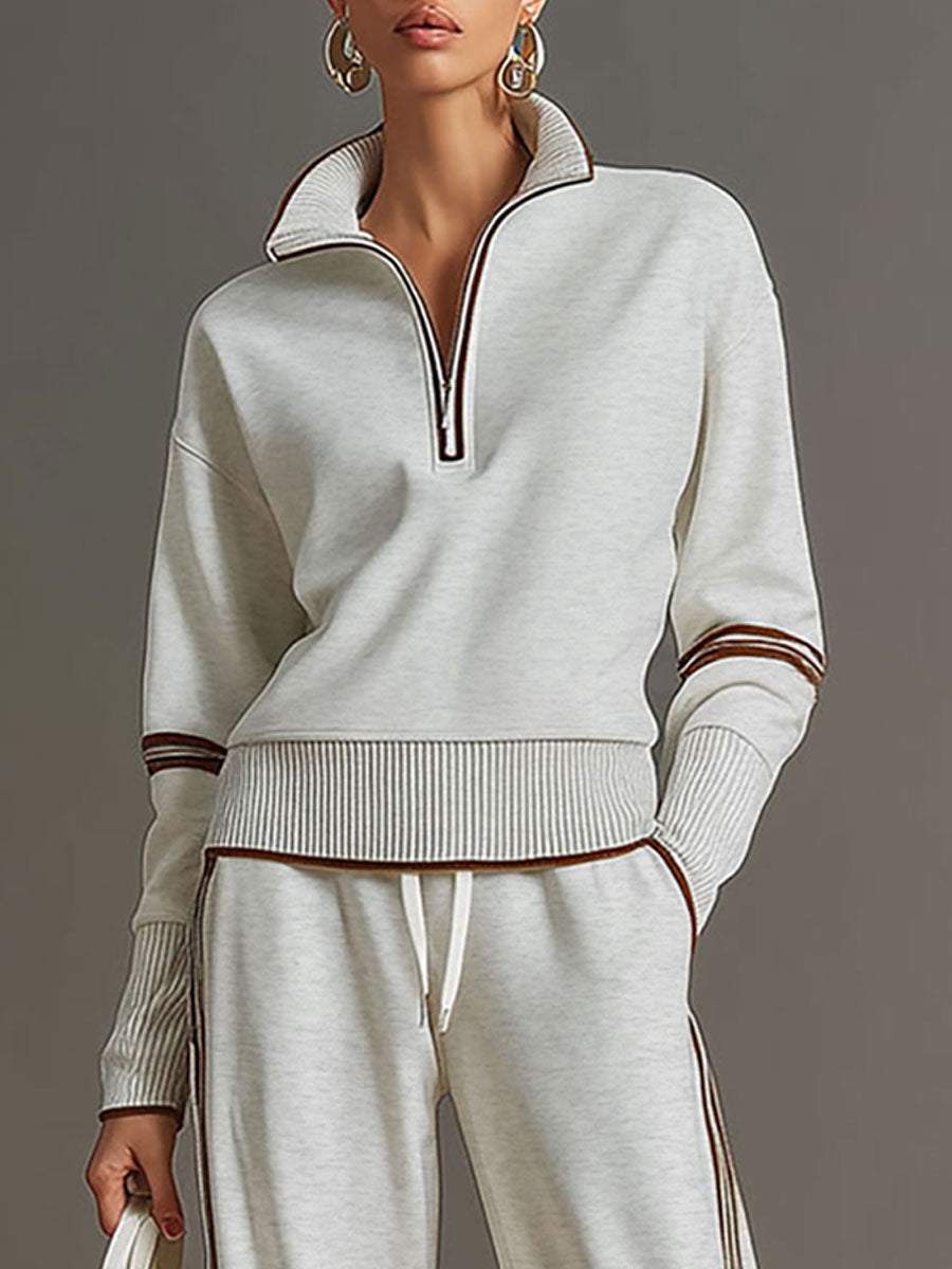 Marietta | Completo Coordinato con Mezza Zip e Righe Laterali a Contrasto