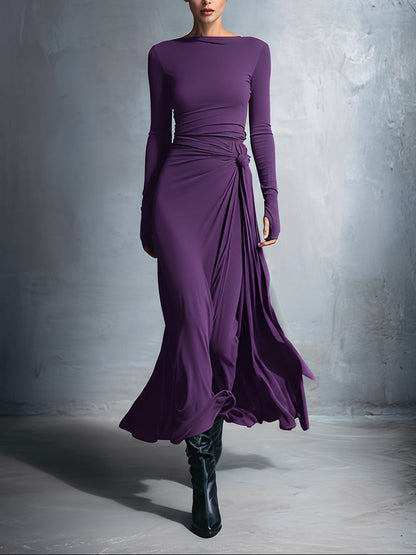 Daniella – abito maxi viola, vista frontale