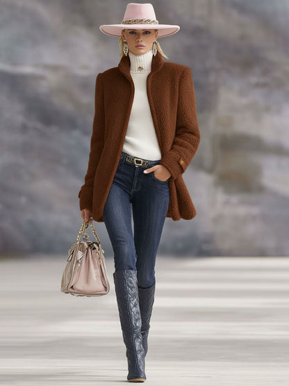 Rosalba | Giacca in pile con collo alto e zip