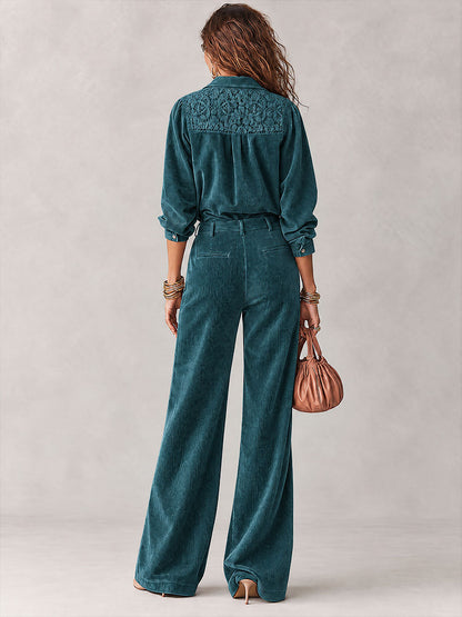 Ginetta | completo camicia e pantalone in velluto a coste