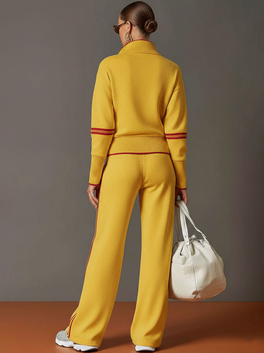Marietta | Completo Coordinato con Mezza Zip e Righe Laterali a Contrasto