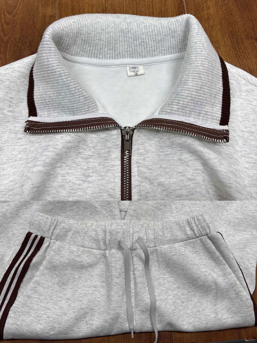 Marietta | Completo Coordinato con Mezza Zip e Righe Laterali a Contrasto