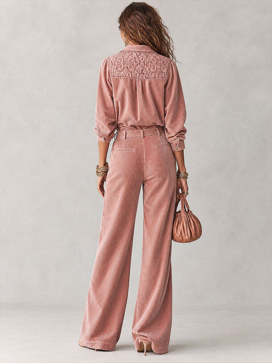 Ginetta | completo camicia e pantalone in velluto a coste
