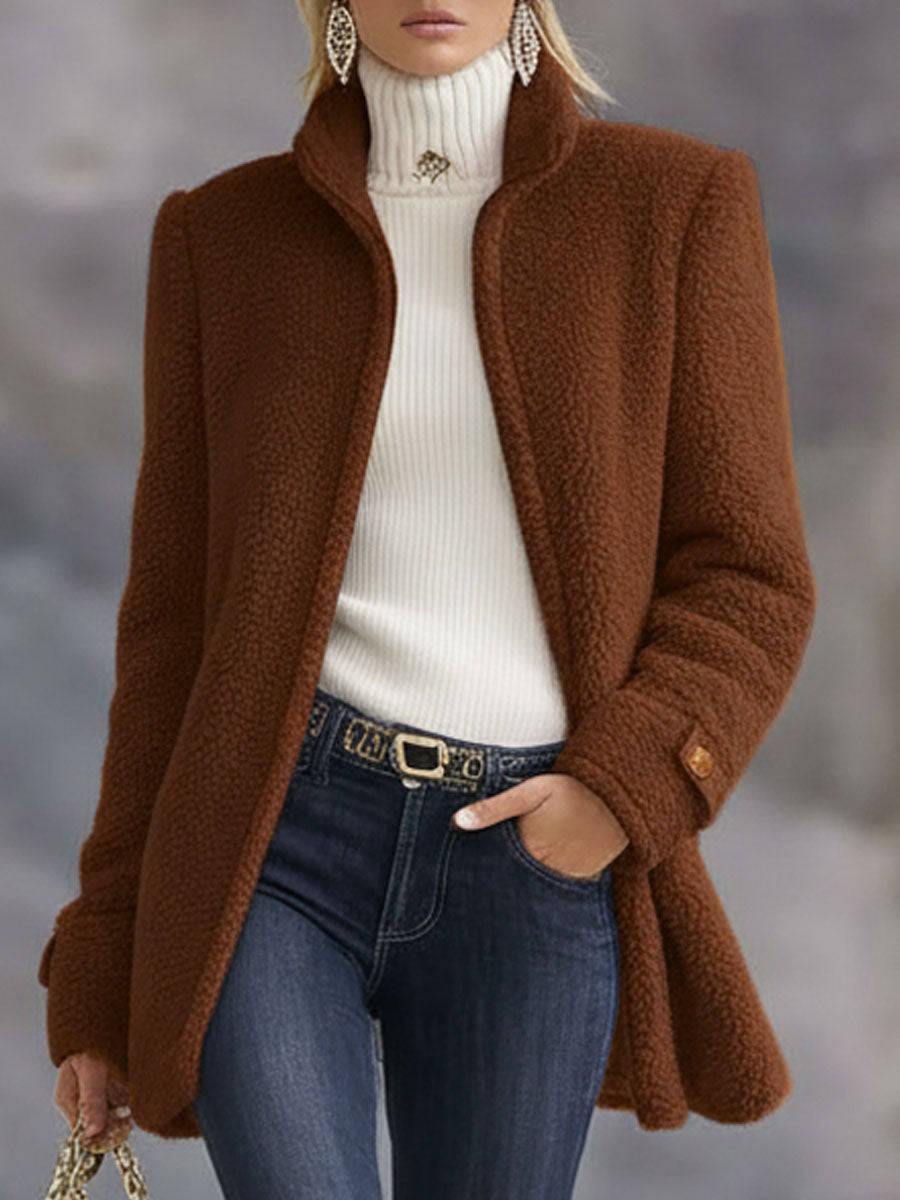 Rosalba | Giacca in pile con collo alto e zip
