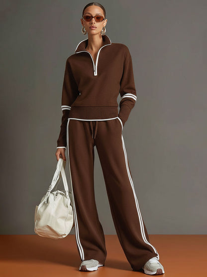 Marietta | Completo Coordinato con Mezza Zip e Righe Laterali a Contrasto