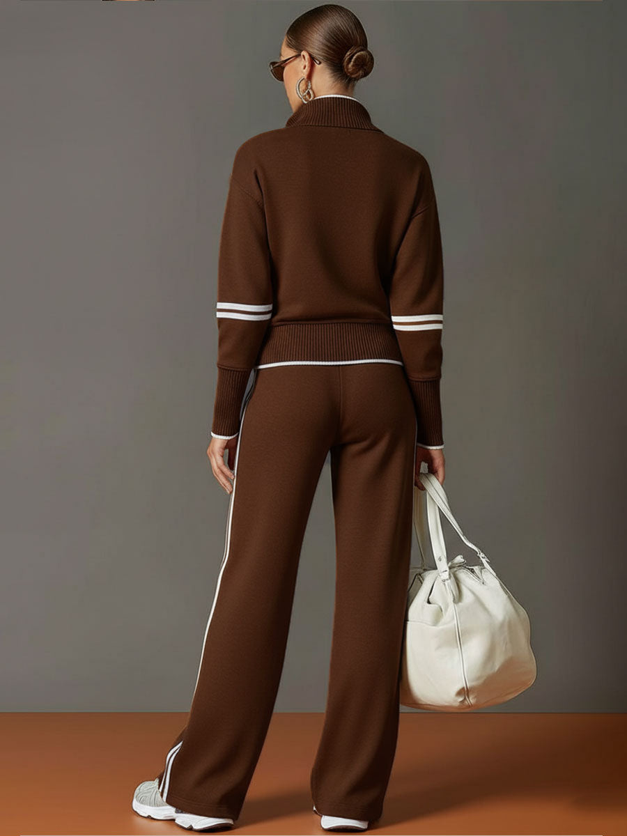 Marietta | Completo Coordinato con Mezza Zip e Righe Laterali a Contrasto