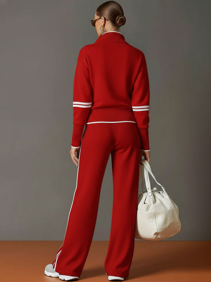 Marietta | Completo Coordinato con Mezza Zip e Righe Laterali a Contrasto