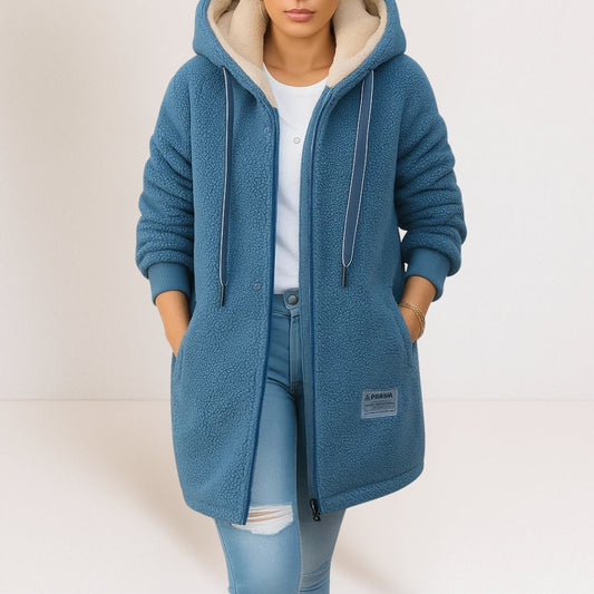 Marcellina — Giacca Lunga con Cappuccio e Zip