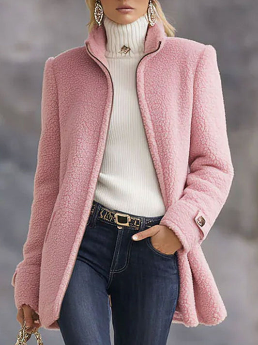 Rosalba | Giacca in pile con collo alto e zip