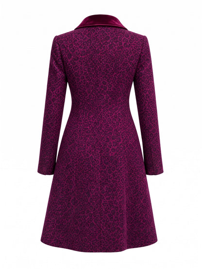 Ludovica | Cappotto lungo testurizzato color prugna
