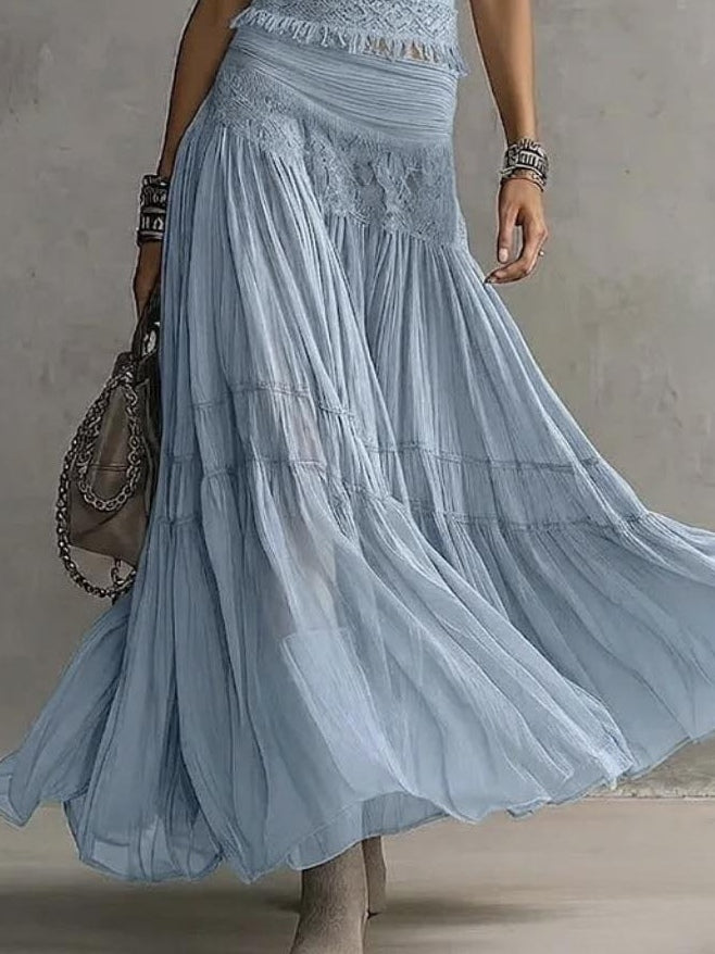 Idalia | completo top in pizzo e gonna plissettata
