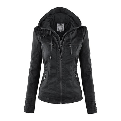 Calista — Giacca Biker con Cappuccio e Tasche con Zip