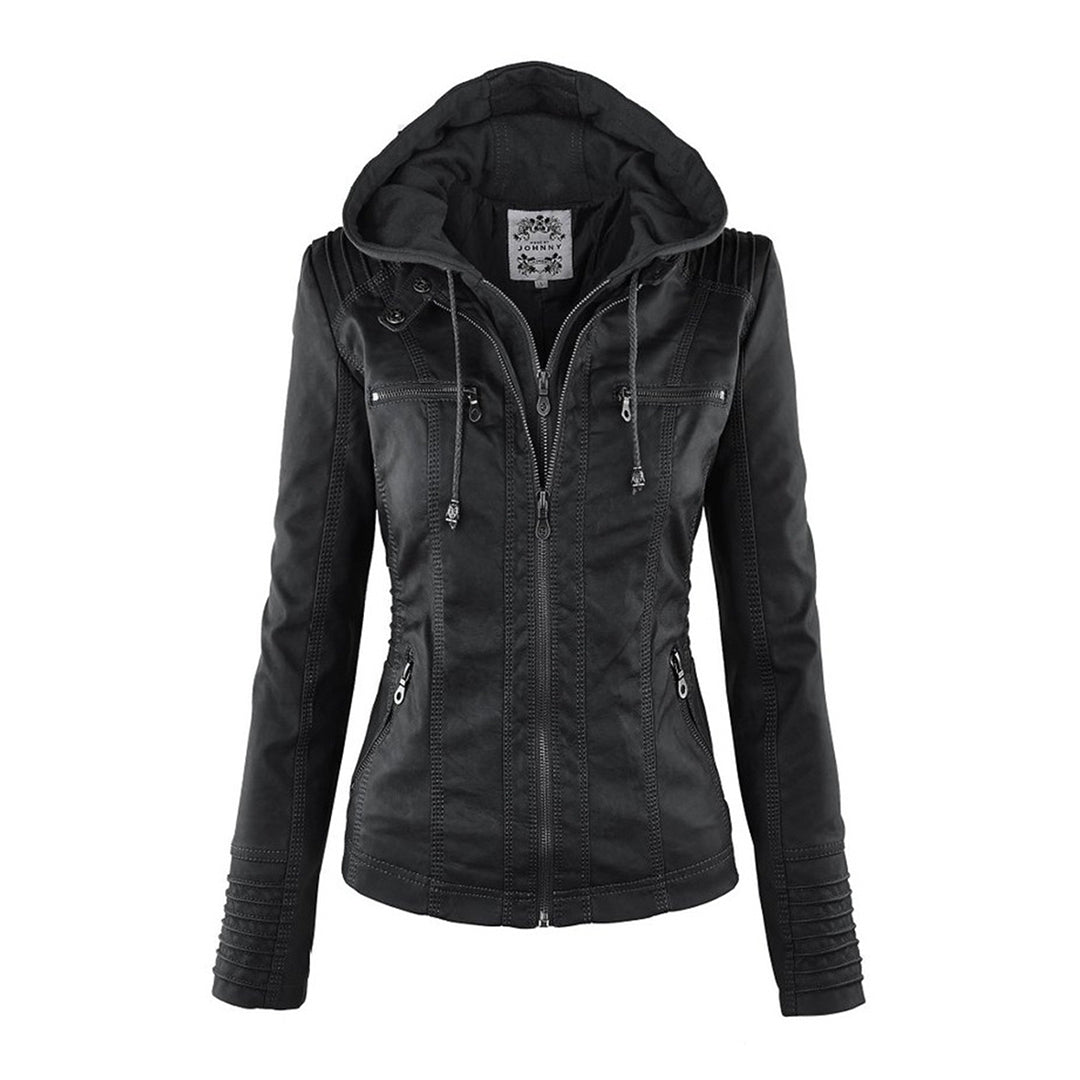 Calista — Giacca Biker con Cappuccio e Tasche con Zip