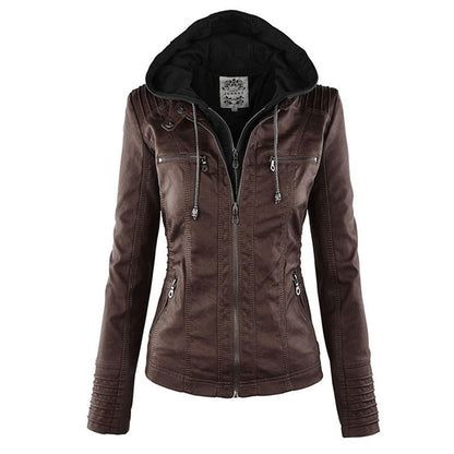 Calista — Giacca Biker con Cappuccio e Tasche con Zip
