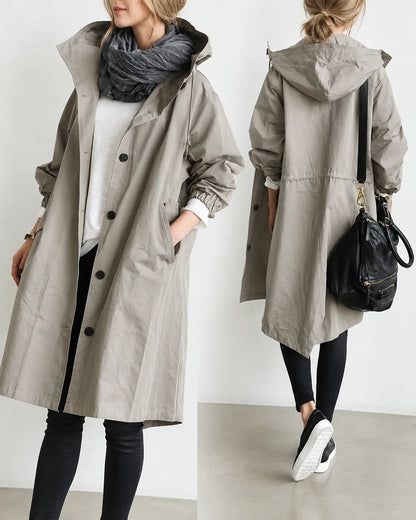Mafalda — Cappotto Oversize con Cappuccio e Bottoni