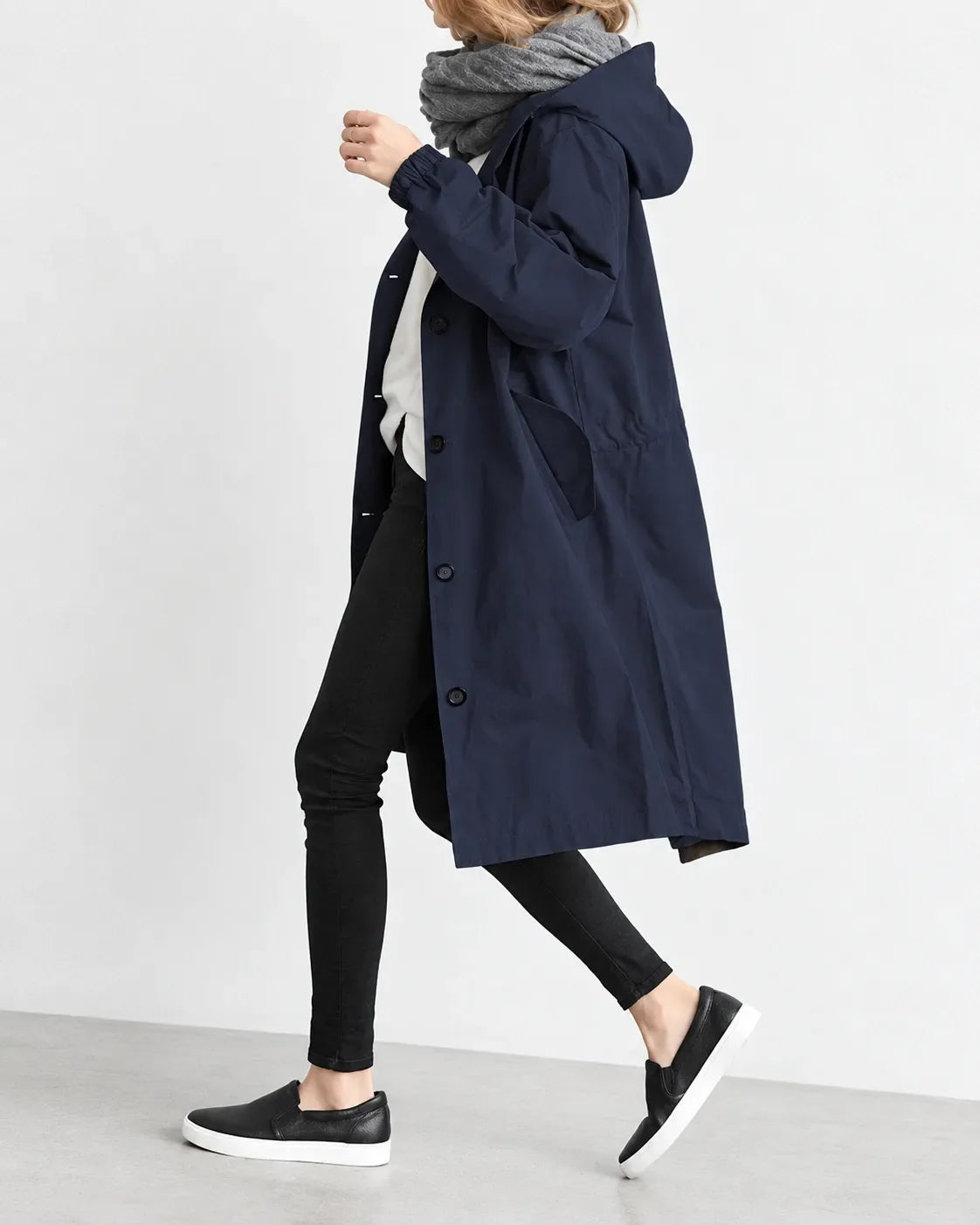 Mafalda — Cappotto Oversize con Cappuccio e Bottoni