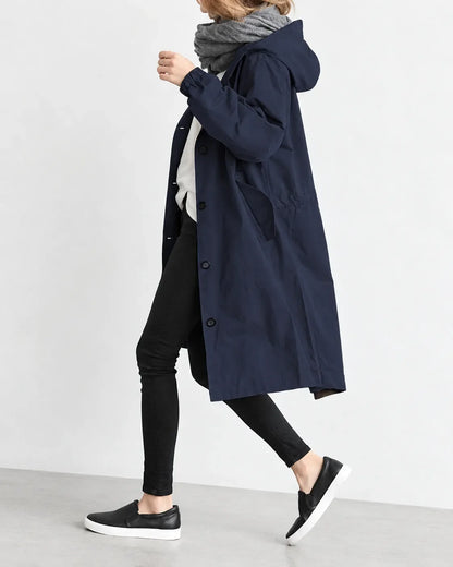 Mafalda — Cappotto Oversize con Cappuccio e Bottoni