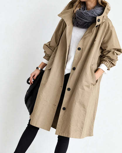 Mafalda — Cappotto Oversize con Cappuccio e Bottoni