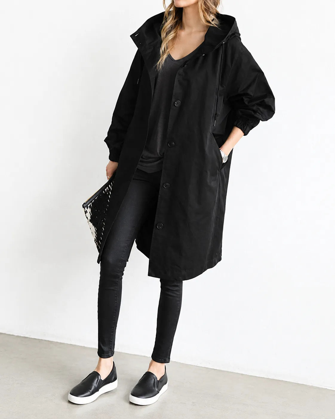 Mafalda — Cappotto Oversize con Cappuccio e Bottoni