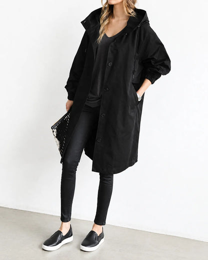 Mafalda — Cappotto Oversize con Cappuccio e Bottoni