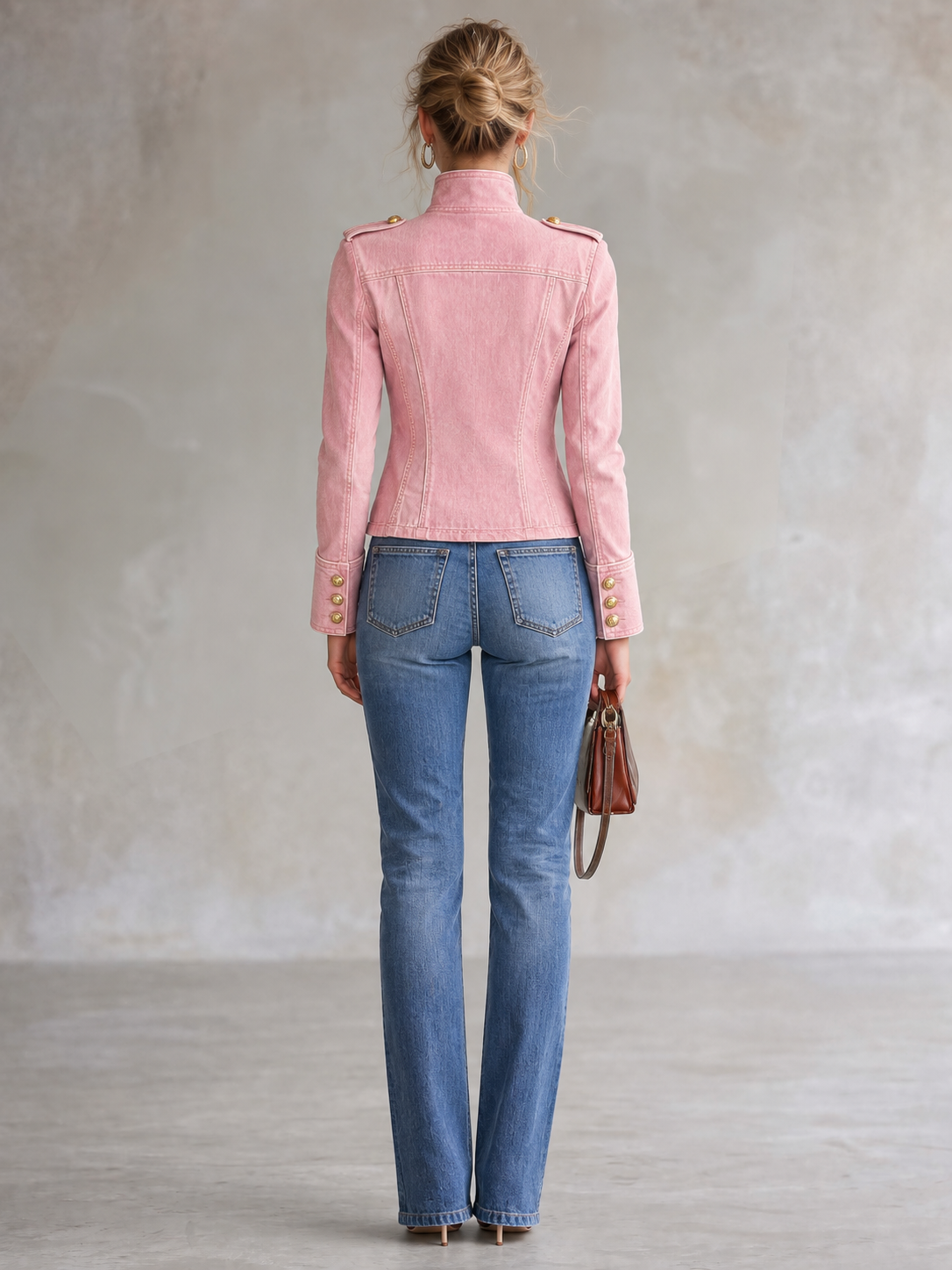 Mariella | Giacca in Denim con Bottoni Dorati