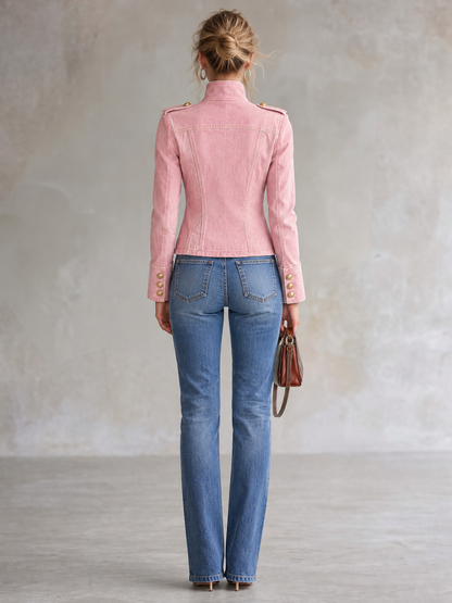 Mariella | Giacca in Denim con Bottoni Dorati